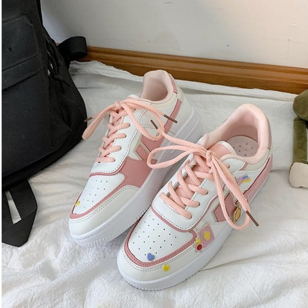 Round Toe Thick-Soled Shoes - Pink