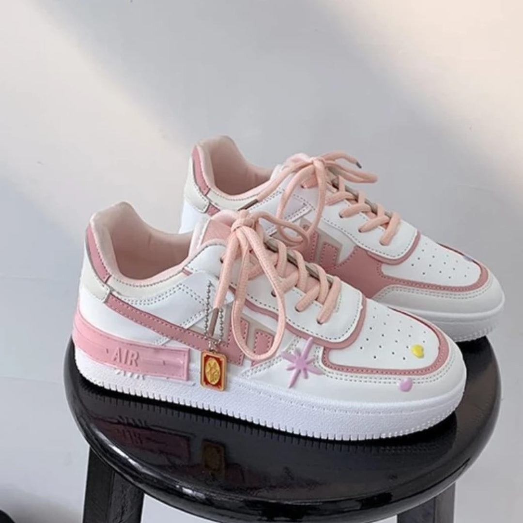 Round Toe Thick-Soled Shoes - Pink
